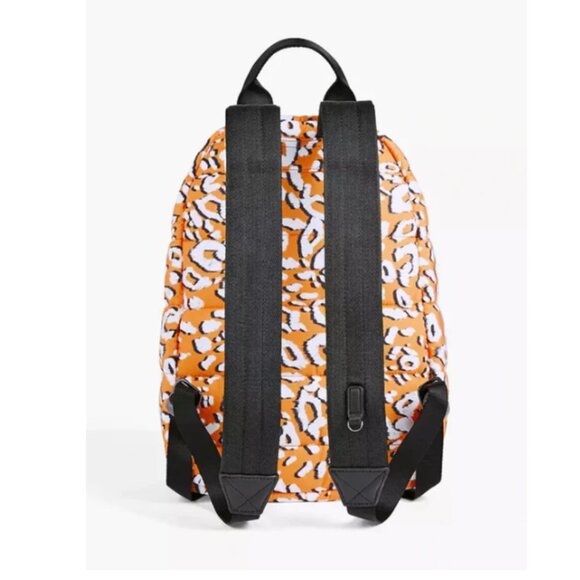 Ted Baker NNels Puffer Backpack Large Yellow Leopard Nylon Laptop Bag Mini Pouch - Picture 2 of 9